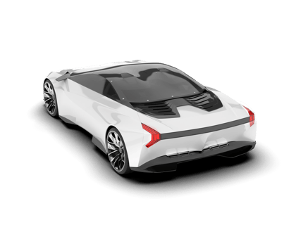 White sport car on transparent background. 3d rendering - illustration png