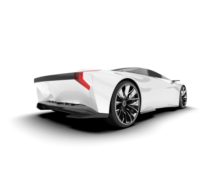 White sport car on transparent background. 3d rendering - illustration png