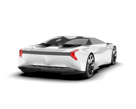 White sport car on transparent background. 3d rendering - illustration png