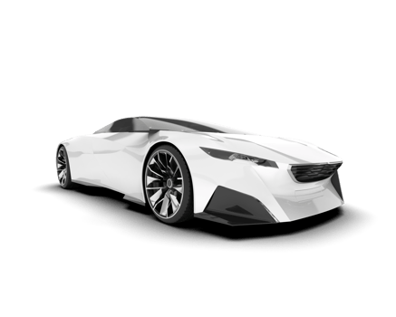 White sport car on transparent background. 3d rendering - illustration png