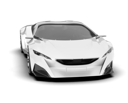White sport car on transparent background. 3d rendering - illustration png