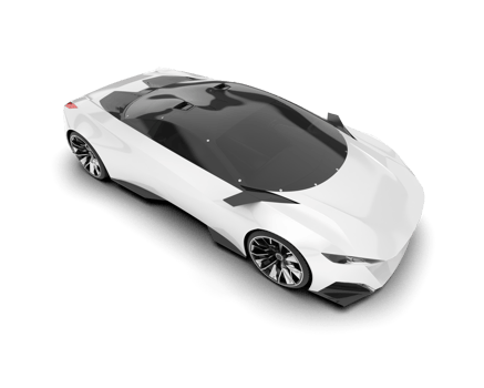 White sport car on transparent background. 3d rendering - illustration png