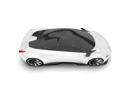 White sport car on transparent background. 3d rendering - illustration png