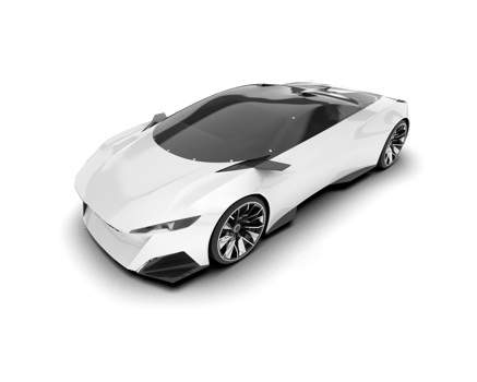 White sport car on transparent background. 3d rendering - illustration png