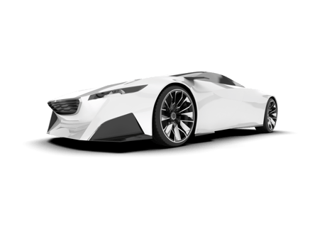 White sport car on transparent background. 3d rendering - illustration png