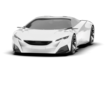 White sport car on transparent background. 3d rendering - illustration png