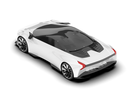 White sport car on transparent background. 3d rendering - illustration png