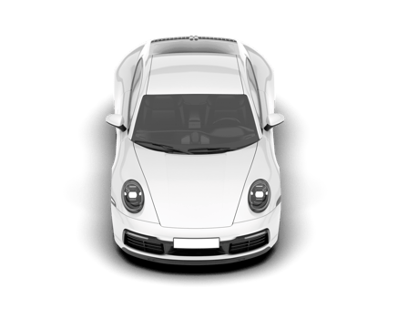 White sport car on transparent background. 3d rendering - illustration png