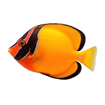 Red sea clown tang fish isolated on white. Illustration png