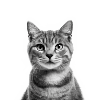 Cat portrait isolated. Illustration png
