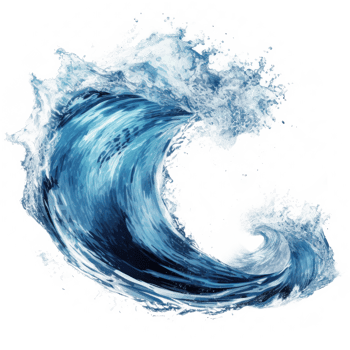 Ocean wave isolated. Illustration png