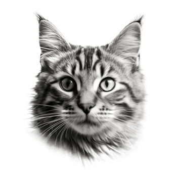 Cat portrait isolated. Illustration png