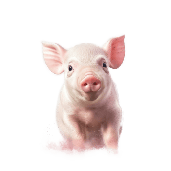 Cute pig portrait isolated. Illustration png