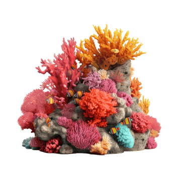 Coral reef isolated. Illustration png