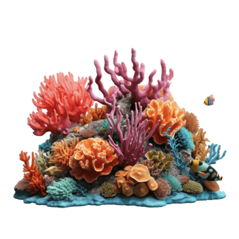Coral reef isolated. Illustration png