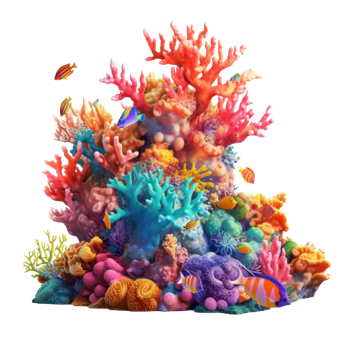 Coral reef isolated. Illustration png
