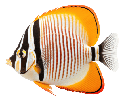 Butterfly fish isolated. Illustration png