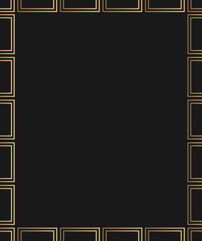 Premium Golden frame. Elegant geometric golden design. Ornament border decorative isolated on black background. Vector illustration.