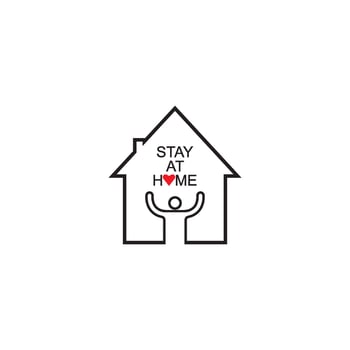 Stay home logo vector