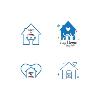 Stay home logo vector