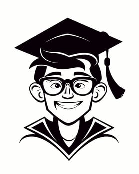 boy graduating portrait vector