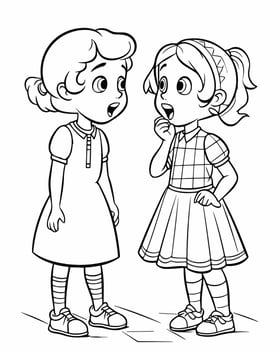 gossiping girls coloring page vector