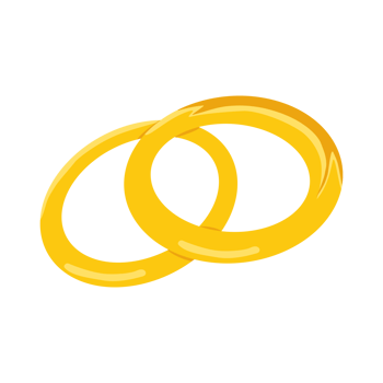 Two Gold Wedding Rings. png