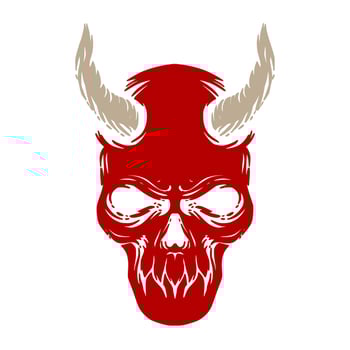 Devil skull illustration mascot logo art vector