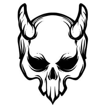Devil skull illustration mascot logo art vector