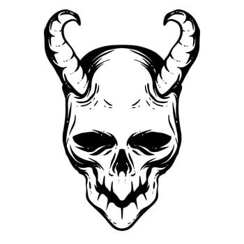 Devil skull illustration mascot logo art vector