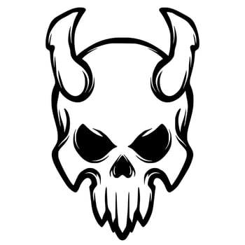 Devil skull illustration mascot logo art vector