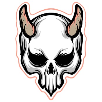 Devil skull illustration mascot logo art vector
