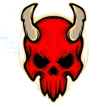 Devil skull illustration mascot logo art vector