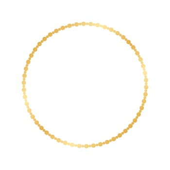Golden round frame made with dots pattern. Abstract Gold Border Template, elegant wedding invitation card vector illustration