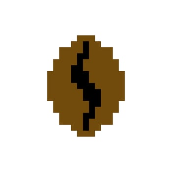 Cross stitch coffee bean on white background. vector