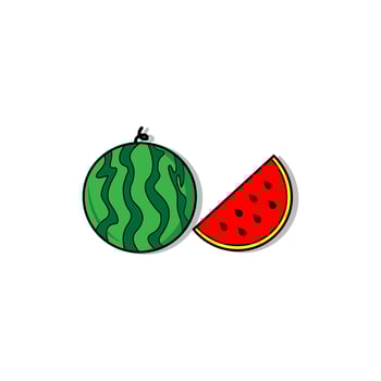 Watermelon vector icon illustration design template on white background