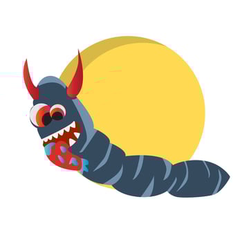 vector design of cute monster illustration character