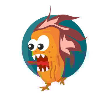 vector design of cute monster illustration character