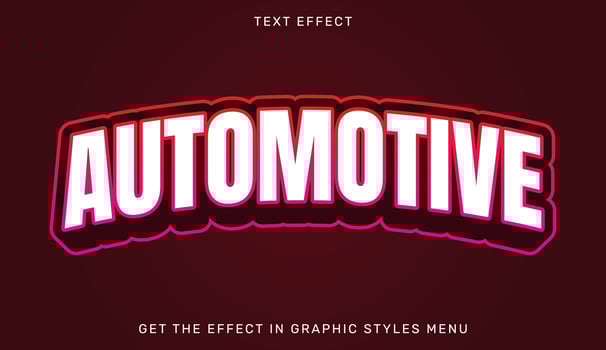 Automotive editable text effect in 3d style. Suitable for brand or business logo vector