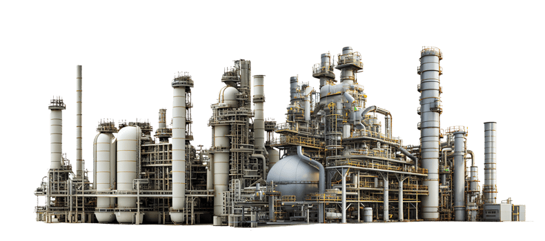 Big industrial factory on transparent background png