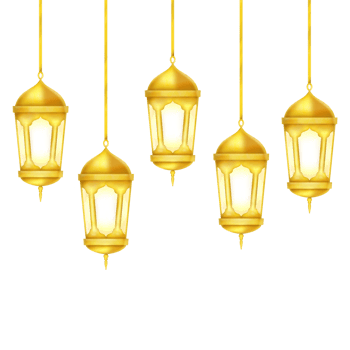 Isolated gold lantern png