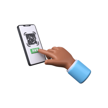 Payment by qr code from mobile phone, 3d style. png
