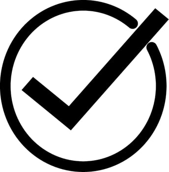 Check mark box icon. Tick symbol, election vote sign, check list concept. Simple line design for web site, logo, app.Replaceable vector design. Vector illustration