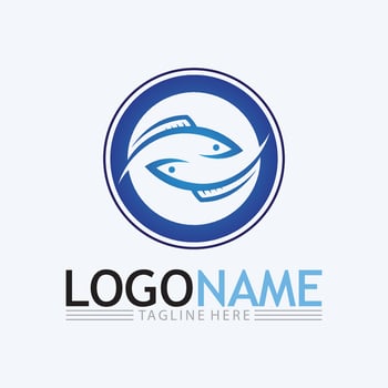 Fish logo template vector