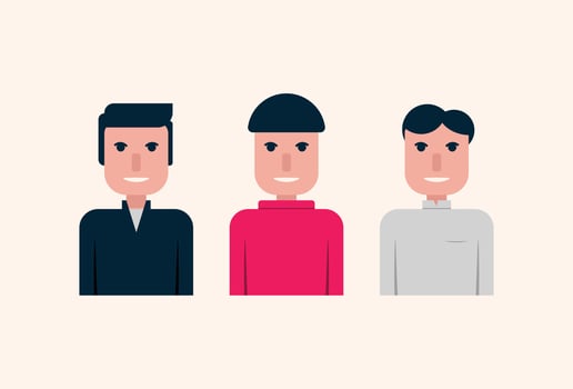 Cute Avatars Character 2 men illustration flat design vector