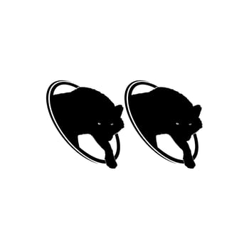 Silhouette of the Wolf Arise from the Circle Hole for Logo Type. Vector Illustration