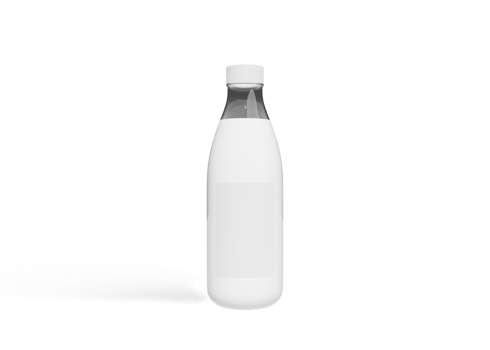 Milk bottle packaging mockup png