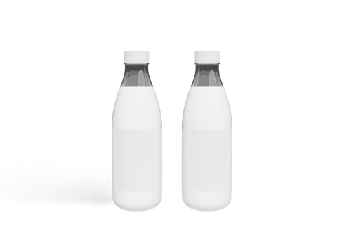Milk bottle packaging mockup png