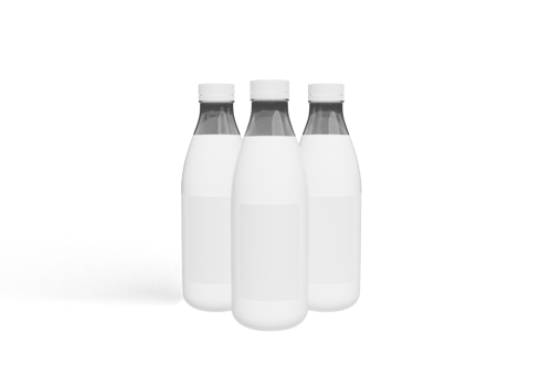 Milk bottle packaging mockup png