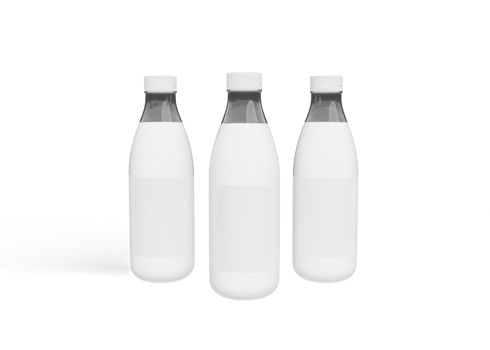 Milk bottle packaging mockup png